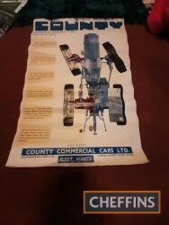 County Super-6 954 tractor poster, stated to be original