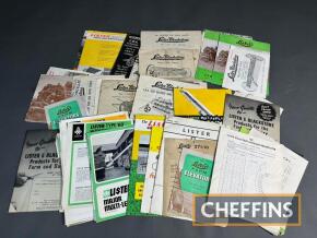 Lister, a qty of agricultural and livestock equipment sales leaflets and brochures etc