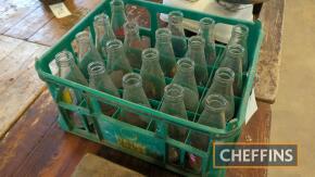 Qty of milk advertising bottles and crate