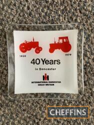 40 Years of International Doncaster glass trinket plate