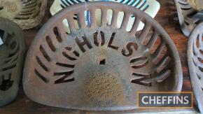 Nicholson 'X' and Trade Mark Logo cast iron seat