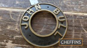 'John Bull' smoke box door roundel ex-1904 Burrell Showmans engine number 2690, 13.5ins diameter