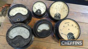 Selection of vintage amp/volt gauges