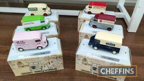 Qty small scale model cars, some with boxes