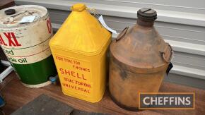 Shell 5gallon oil can together with 5gallon conical oil can