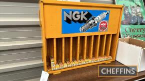 NGK spark plug wall mounted dispenser display cabinet with qty NOS spark plugs