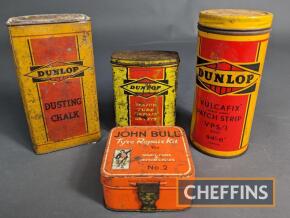 Dunlop, 3no. tins t/w John Bull Tyre Repair Kit