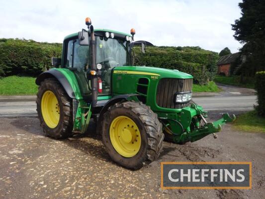 2009 JOHN DEERE 6630 PowrQuad 40kph 4wd TRACTOR Fitted with 2002 LaForge LTPR4 front linkage, on Goodyear 520/70R38 rear and Goodyear 420/70R28 front wheels and tyres. Reg. No. VX09 EUT Serial No. L06630G613969 Hours: 12,705 (at time of catalo