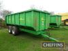 2003 AW Engineering M12 12tonne tandem axle steel monocoque hydraulic tipping trailer, with sprung drawbar and axles, hydraulic brakes. manual tailgate, rear drawbar on 385/65R22.5 wheels and tyres. Sileage sides available but not fitted. Serial No. 263 - 2