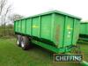 2003 AW Engineering M12 12tonne tandem axle steel monocoque hydraulic tipping trailer, with sprung drawbar and axles, hydraulic brakes. manual tailgate, rear drawbar on 385/65R22.5 wheels and tyres. Sileage sides available but not fitted. Serial No. 263 - 8