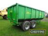 2003 AW Engineering M12 12tonne tandem axle steel monocoque hydraulic tipping trailer, with sprung drawbar and axles, hydraulic brakes. manual tailgate, rear drawbar on 385/65R22.5 wheels and tyres. Sileage sides available but not fitted. Serial No. 264 - 6