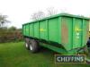 2003 AW Engineering M12 12tonne tandem axle steel monocoque hydraulic tipping trailer, with sprung drawbar and axles, hydraulic brakes. manual tailgate, rear drawbar on 385/65R22.5 wheels and tyres. Sileage sides available but not fitted. Serial No. 264 - 7