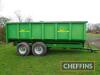 2003 AW Engineering M12 12tonne tandem axle steel monocoque hydraulic tipping trailer, with sprung drawbar and axles, hydraulic brakes. manual tailgate on 385/65R22.5 wheels and tyres. Sileage sides available but not fitted. Serial No. 2461 - 8