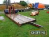 Farm made single axle hydraulic lowering flatbed low loader 8ftx15ft