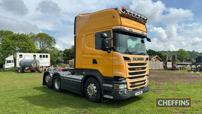 2016 SCANIA 520 V8 Topline 6x RSRS-L-CLASS diesel LORRY Fitted with tipping gear NOTE: Registration L44SHS will be trained by the vendor and rear continental motor board Reg No. L44 SHS (to be retained by vendor) Serial No. YS2R6X20005418481