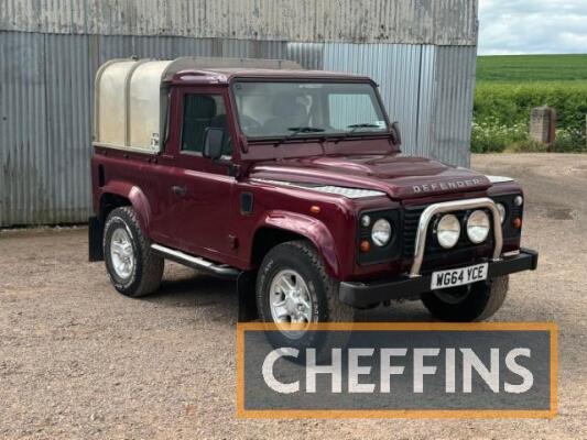 2015 LAND ROVER Defender 90 PICK UP Fitted with Ifor William canopy. The vendor reports new engine, turbo, injectors, and clutch fitted at 127,000 miles costing in the region of £7,500 with supporting invoices available. Reg No. WG64 YCE Serial No.