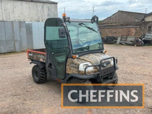 2012 KUBOTA RTV900 4wd diesel UTV Fitted with full cab, tow bar, real tree livery Reg. No. WX61 KFR Serial No. RTV900MREC30743 Hours: 3,074 FDR: 16/01/2012