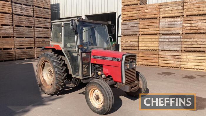 1995 Massey Ferguson 352 2wd TRACTOR Offered with Massey Ferguson 80 loader and bucket (not fitted), fitted with 3spools and trailer brakes Reg No. N563 VTO Serial No. 9205D28174 Hours 3,245 (showing) FDR: 15/05/1995 ** Included by kind permission **