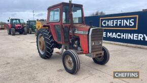 Massey Ferguson 590 Tractor c/w 2 door cab Reg. No. ORA 759W Ser. No. 381432