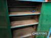 Steel 2 door metal tool cabinet and a wooden storage cabinet - 2