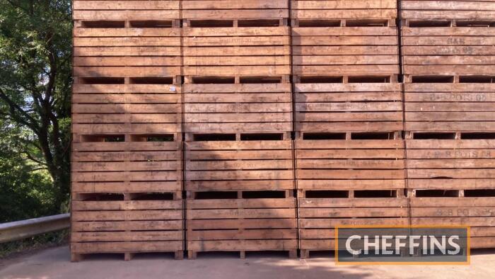 10no. 2020 Abergavenny 1.1tonne wooden potato produce boxes. Please contact the auctioneer for a haulier recommend by the client.