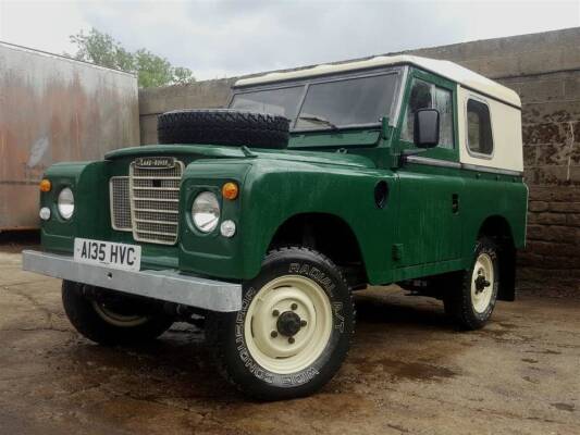 1983 LAND ROVER Series III 88ins SWB 4x4 Reg. No. A135 HVC Serial No. SALLBAAH1AA197528 Fitted with a 2,250cc five bearing petrol engine, high back seats, galvanised chassis and a refurbished bulkhead including new foot wells and door pillars. Finished in