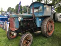 1947 FORDSON E27N 6cylinder diesel TRACTOR Reg. No. ORF 58 Serial No. 1045302 Fitted with a Perkins P6 engine, front lights, a custom built cab, rear wheel weights, industrial rear tyres, new starter motor and wiring loom. The buff logbook shows this E27N