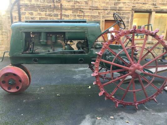 1942 OLIVER 70 6cylinder petrol/paraffin TRACTOR This rowcrop 70 is fitted with skeleton rear wheels and steel fronts. Old style logbook available