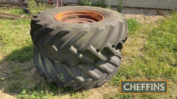 2no. Goodyear 18.4/15-26 wheels and tyres