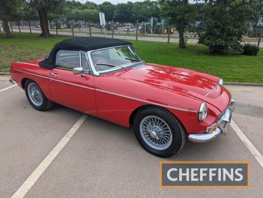 1968 MG C Roadster 6cylinder 2912cc petrol CAR Reg. No. WJD 660G Chassis No. GCN11276G Miles: 1,120 shown MOT: Exempt (Last expired 13th June 2019) This stunning example of the MGC Roadster is presented in red over biscuit leather interior with black