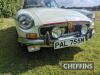 1974 MG BGT 4cylinder 1798cc petrol CAR Reg. No. PAL 755M Chassis No. GHD5 347053G Miles: 47,454 (showing) MOT: Exempt This chrome bumper MG is finished is Glacier White over biscuit seats and burgundy carpets. It features a Webasto folding sunroof, f - 11