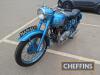 1951 TRIUMPH 6T Thunderbird 650cc MOTORCYCLE Reg. No. NAR 401 Frame No. 11646 Engine No. 11646 Miles: 97 MOT: Exempt This 6T retains its original transferable registration and has been restored to its original metallic blue paintwork. A letter in the h - 5