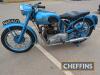 1951 TRIUMPH 6T Thunderbird 650cc MOTORCYCLE Reg. No. NAR 401 Frame No. 11646 Engine No. 11646 Miles: 97 MOT: Exempt This 6T retains its original transferable registration and has been restored to its original metallic blue paintwork. A letter in the h - 7