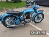 1951 TRIUMPH 6T Thunderbird 650cc MOTORCYCLE Reg. No. NAR 401 Frame No. 11646 Engine No. 11646 Miles: 97 MOT: Exempt This 6T retains its original transferable registration and has been restored to its original metallic blue paintwork. A letter in the h - 11