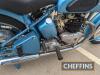 1951 TRIUMPH 6T Thunderbird 650cc MOTORCYCLE Reg. No. NAR 401 Frame No. 11646 Engine No. 11646 Miles: 97 MOT: Exempt This 6T retains its original transferable registration and has been restored to its original metallic blue paintwork. A letter in the h - 14