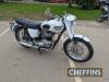 1965 TRIUMPH 6T Thunderbird MKIII 650cc MOTORCYCLE Reg. No. CYM 688C Frame No. DU17791 Engine No. 6TDU9058W Miles: 1,696 showing MOT: Exempt An Ex-police example with unit construction engine/gearbox, retrofitted with electronic ignition. The 6T had bee