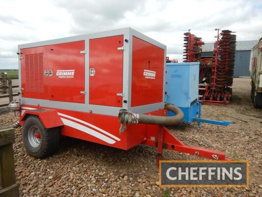 2018 Grimme GCEP125W trailed single axle acoustic irrigation pump with a 4cyl diesel engine and Caprari MEC-HG80-4/3A pump Serial No. 00247 Hours: 2,723