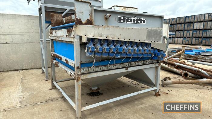 Haith brush washer 1800 wide, 10 brush roller, 4 de-watering coils on support frame and direct drive