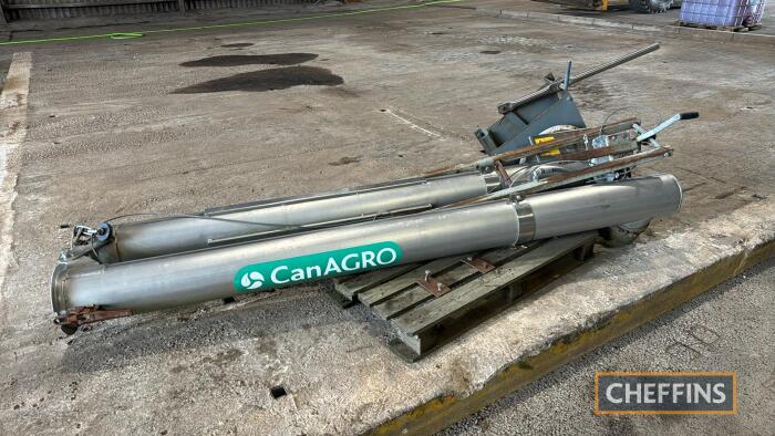 2014 CanAgro DF817V stainless steel filling auger, with trailer chute attachment