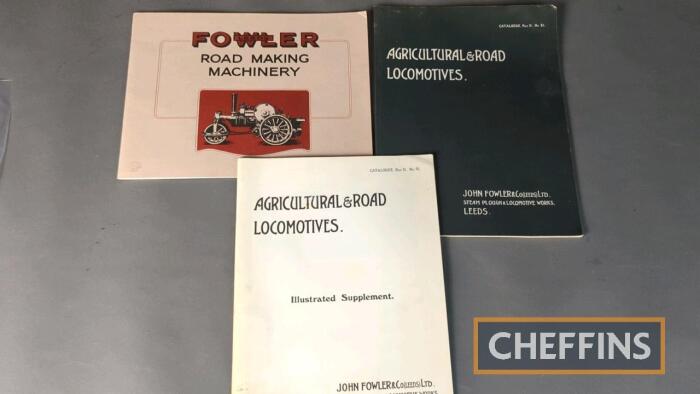 Fowler, Leeds Road Making Machinery catalogue reprint No. 4, t/w Agricultural & Road Locomotives catalogue Part II, no. 61 and supplement, reprints