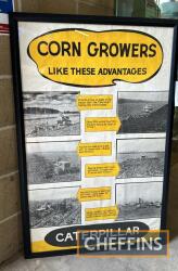 c.1930s/40s Caterpillar Corn Growers framed and glazed poster, good illustrations, 46x30ins