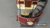 Scale model of a London tram car, appears to be scratch built of mixed media, c.14ins long, 9ins tall - 9