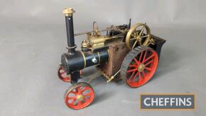 Live steam kit-built traction engine, marked D.R.M (ENGRS) on rear wheels