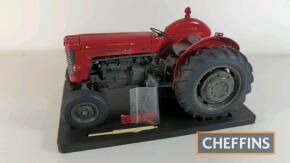 Massey Ferguson 65 MKII 1:16 scale model tractor by G&M Farm Models, serial no.200, on plinth