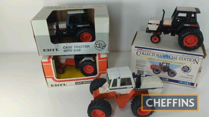 5no. scale model Case & David Brown tractors by ERTL, some boxed