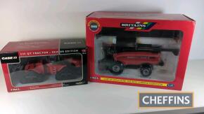 Case IH Axial-Flow AFX 8010 scale model combine harvester, t/w Case 535 Quadtrac model tractor, both by ERTL Britains, 1:32 scale, boxed