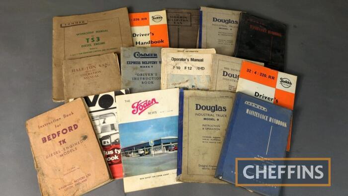 Qty commercial vehicle instruction books to inc. Douglas, Bedford, Commer, Seddon etc