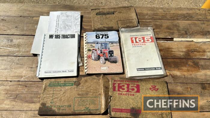 Qty Massey Ferguson tractor manuals and instruction books to inc' 35, 65, 135, 165, 185 etc