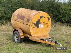 Single axle c2,000ltr fuel bowser with 12volt pump and delivery hose on 7.50R16 wheels and tyres