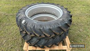 Pr. BKT 12.4-36 rear wheel and tyres to suit Ford 4000. Unused